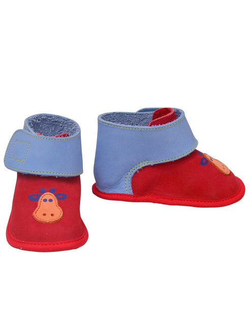 L`Amour Baby Boys Red Blue Hook and Loop Giraffe Boots 1-4 Baby - SophiasStyle.com
